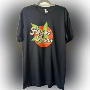 Black Flower Power Cannabis Co Tee - NWOT